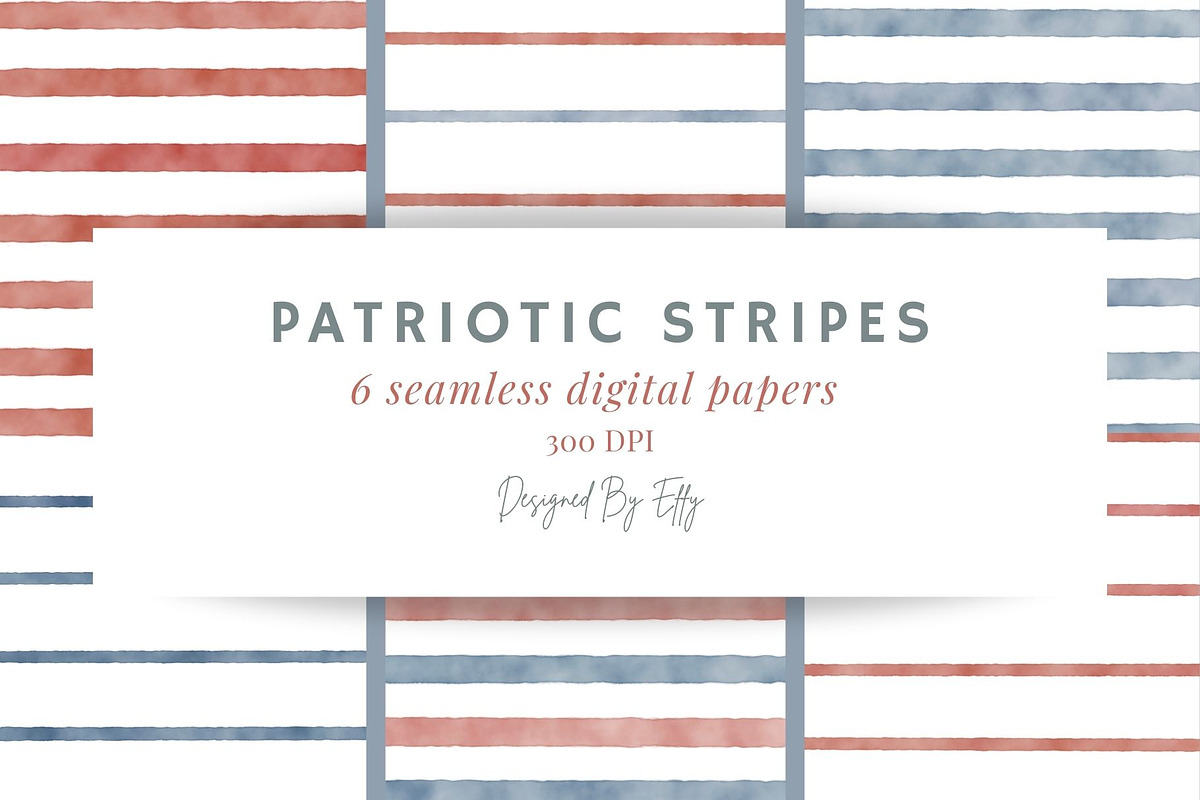 Patriotic Digital Paper | 6 pack, a Wallpaper Graphic by Designed By Effy (Photo 1 of 2)