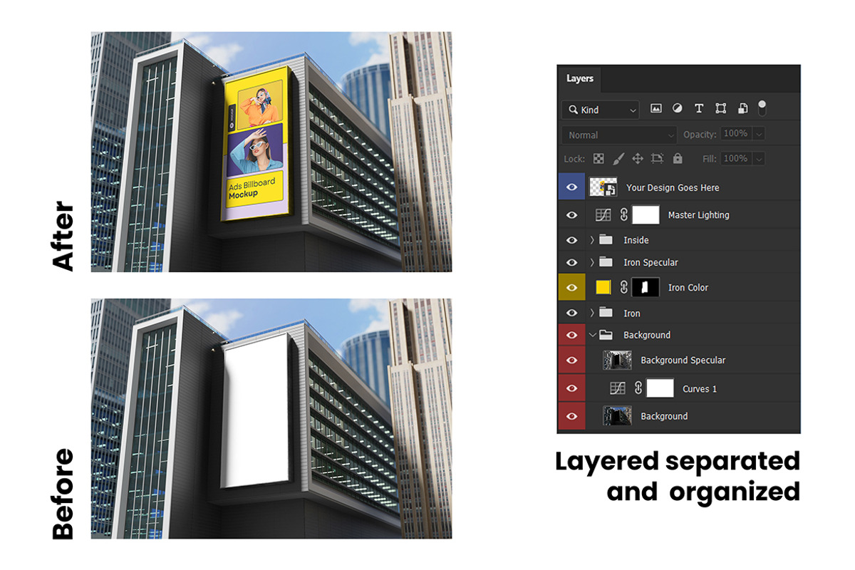 Urban Ads Building Billboard Mockup