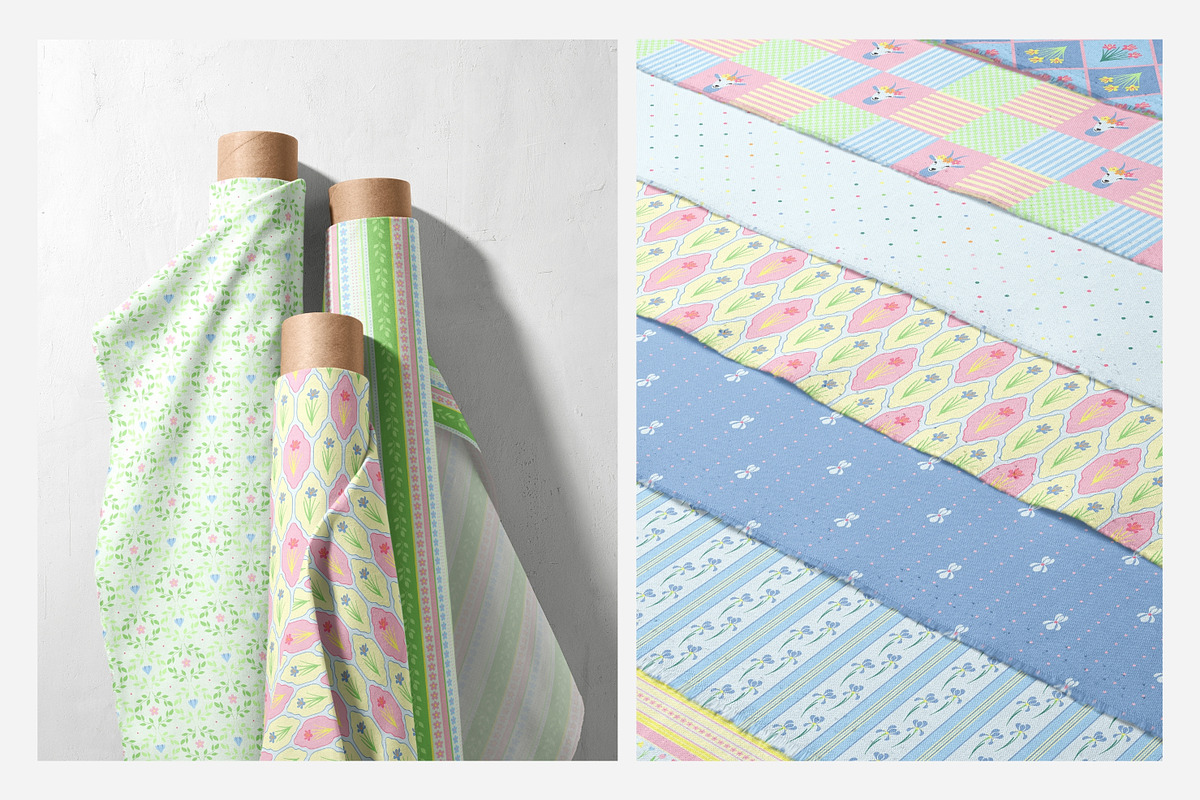 Spring floral & geometric patterns, a Pattern Graphic by Enia Grace (Photo 3 of 10)
