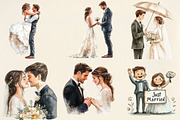 Watercolor Bride and Groom PNG, an Illustration by Pixels.Craft (Thumbnail 5 of 7)