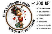 Whimsical Valentine Girl Clipart Png, an Illustration by Craft Nest (Thumbnail 2 of 11)