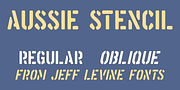 Aussie Stencil JNL, a Sans Serif Font by Jeff Levine Fonts (Thumbnail 1 of 5)