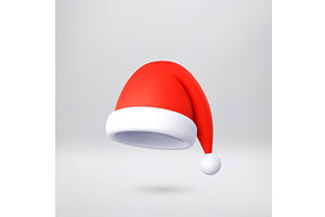 Red christmas santa hat design with, an Object Illustration by Abscent