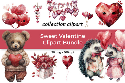 Sweet Valentine Clipart Bundle