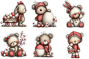 Whimsical Easter Teddy Bear Clipart, an Illustration by designcity5 (Thumbnail 2 of 5)