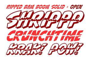 Ripped Bam Boom Comic Book SFX Font