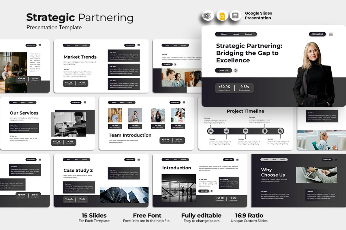 Strategic Partnering - Google Slides, a Presentation Template by QR Design Studio (Photo 1 of 3)