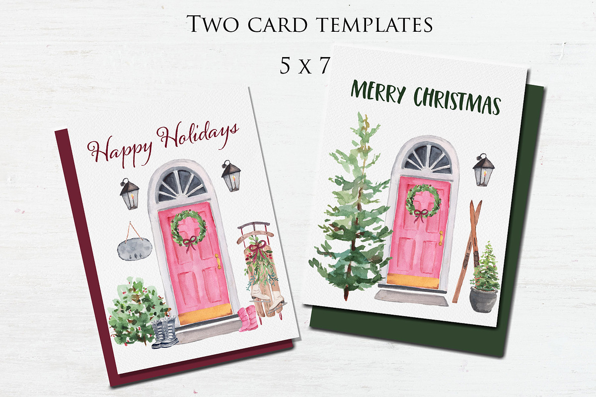 Christmas Doorway & Wreath, an Illustration by Graphic Blue Bird (Photo 3 of 7)