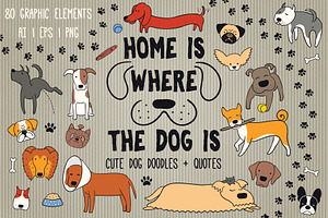 Cute Dog Doodles, Vector Graphics, an Animal Illustration by sceptical cactus