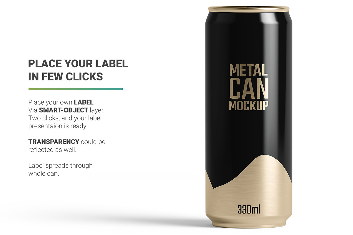 330ml Sleek Can Mockup, a Packaging Mockup by AY Mock-Ups (Photo 3 of 9)