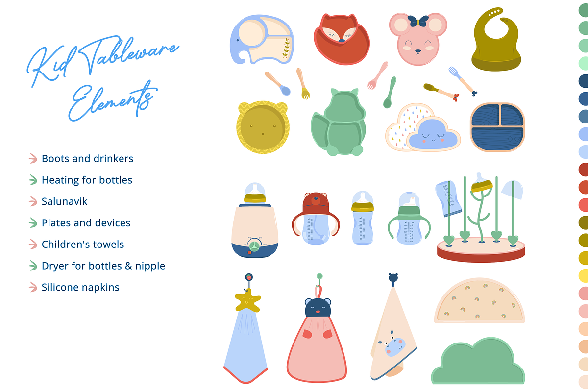 Kids Dinner Time, a Food Illustration by ApollinariaManko (Photo 1 of 14)