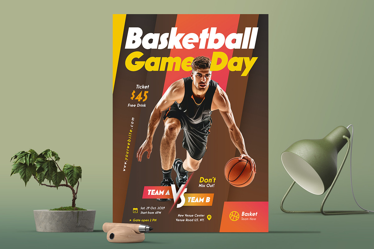 Basketball Game Day Flyer Template, a Flyer Template by Boostock (Photo 3 of 6)