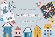 Scandi houses vector collection, a Decorative Illustration by vanloveart (Thumbnail 1 of 9)