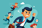 Business people in a hurry, a Person Illustration by SouravDesign (Thumbnail 1 of 3)