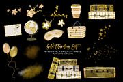 Gold Luggage Clipart set, an Illustration by Sunflower Day Love (Thumbnail 3 of 3)