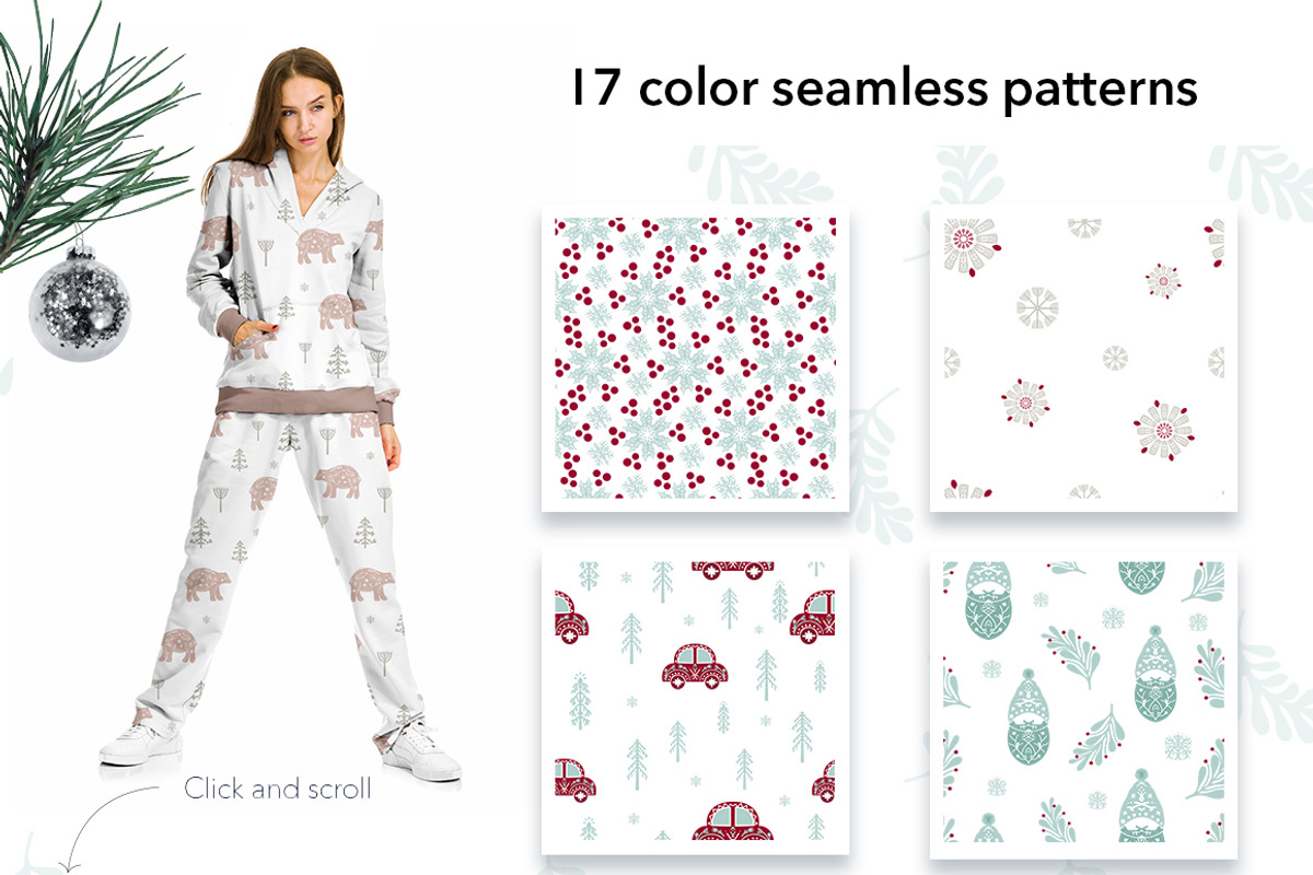 Scandi Christmas. Modern cozy winter, a Pattern Graphic by KomannaArt (Photo 3 of 8)