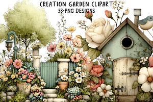 Creation Garden Clipart, an Illustration by Daily.Designs