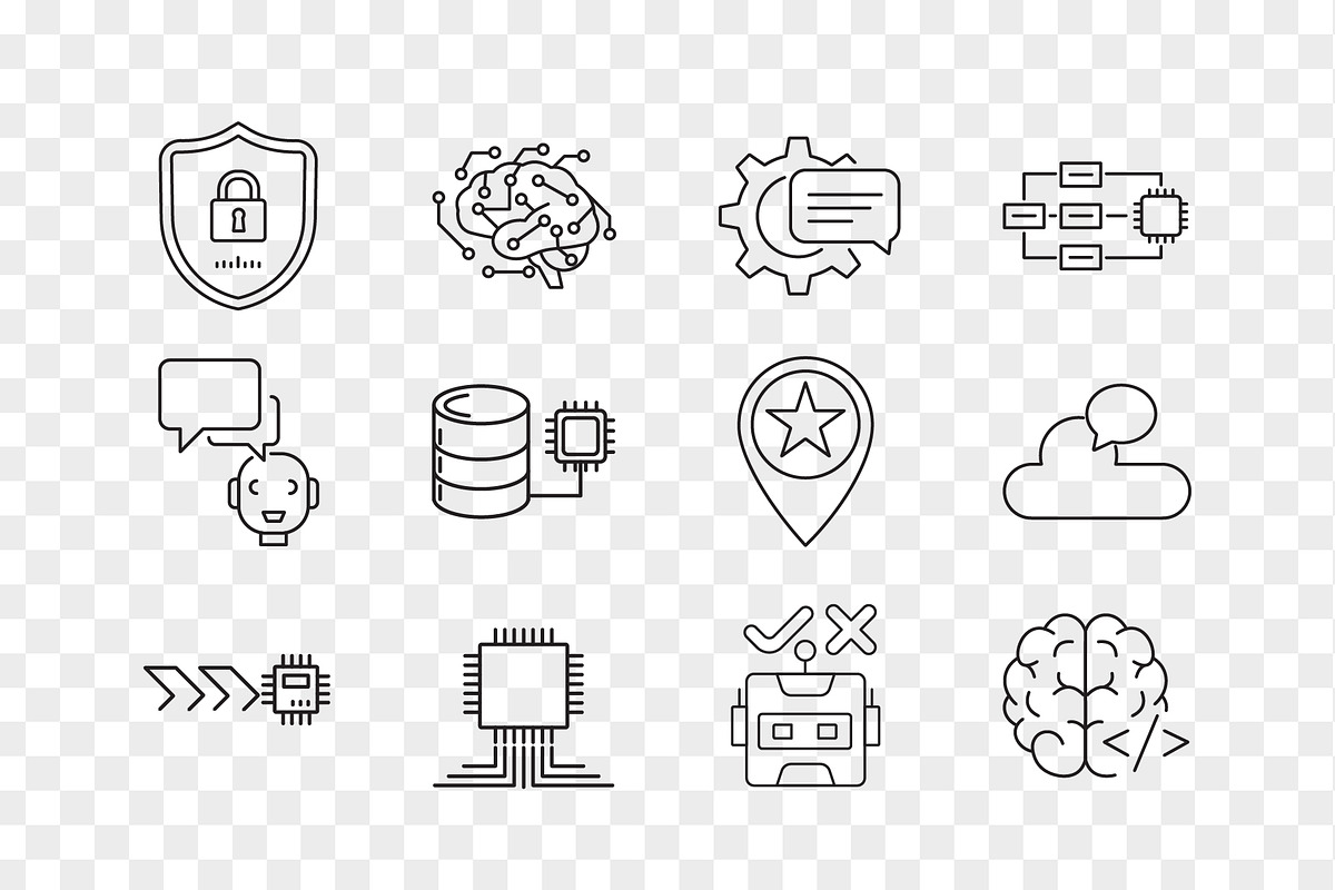 AI Agent Outline Icon Set, an Outline Icon by Unique Design Team (Photo 2 of 3)