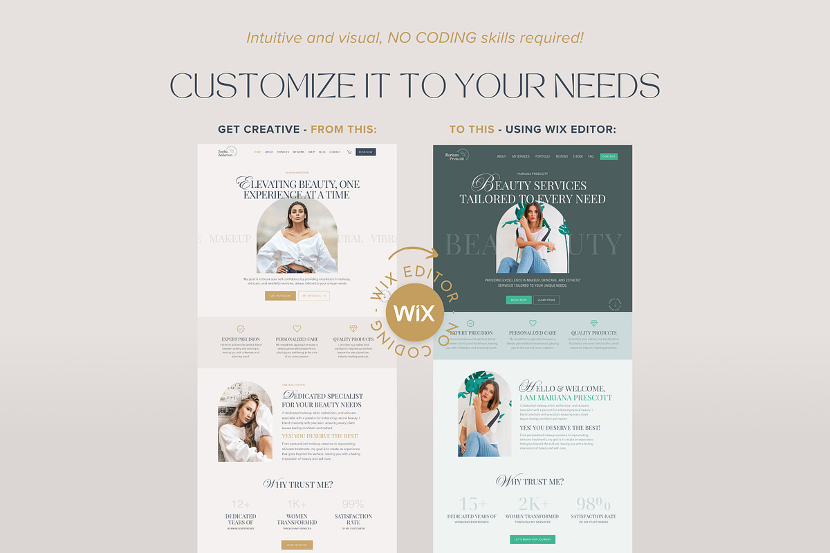 Wix Template Beauty Business Website, a Wix Template by vectorocean (Photo 4 of 11)