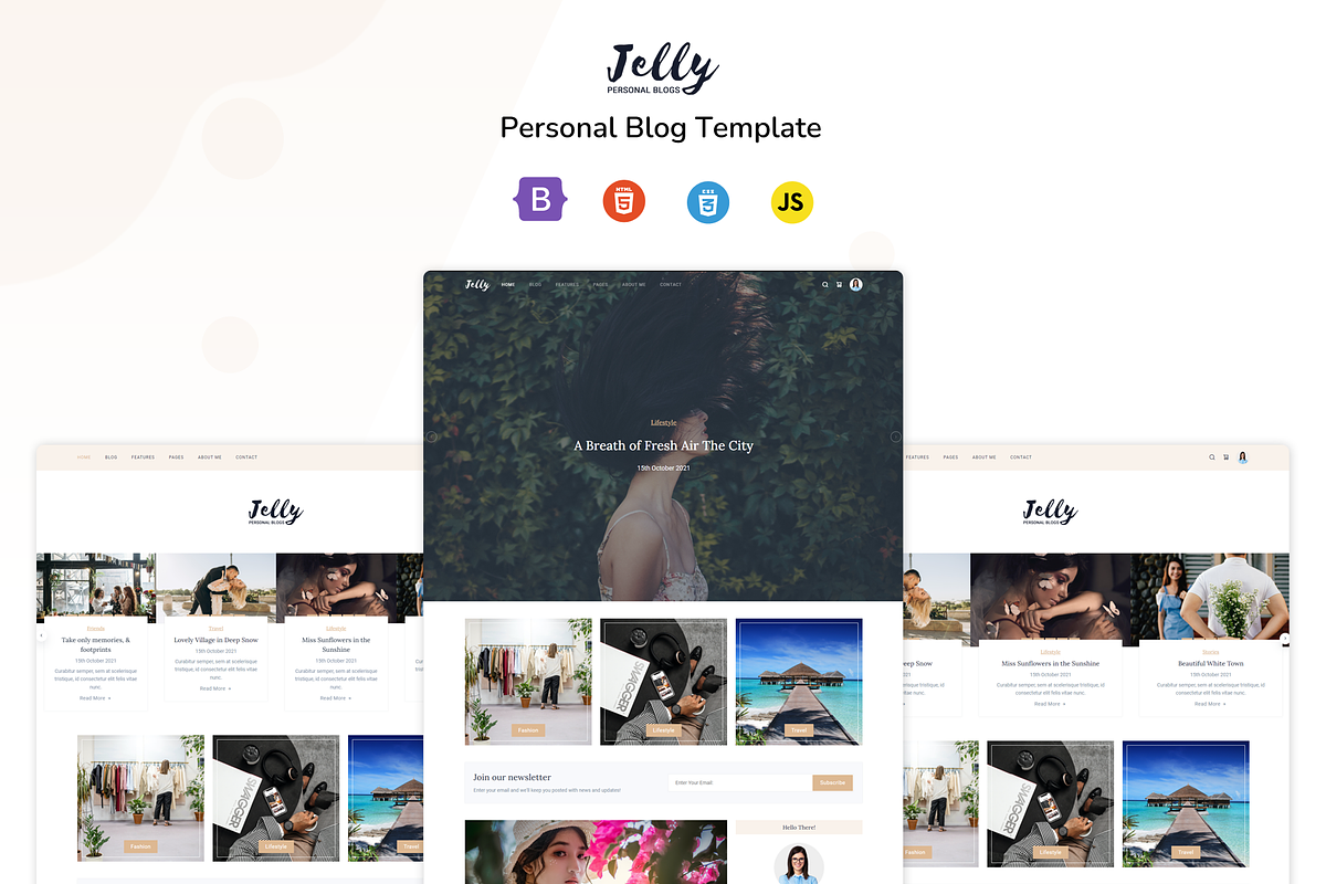 Jelly - Personal Blog Template, a Bootstrap Template by shreethemes