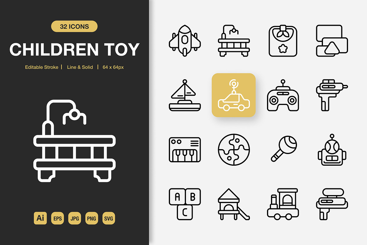 Children Toy Icons, an Icon by Spacepixel Creative (Photo 1 of 3)