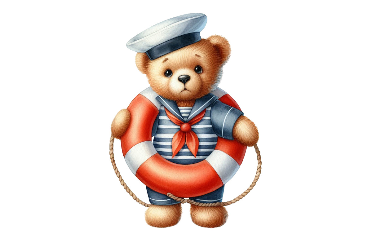 Cute Sailor Teddy Bear Clipart, an Illustration by Designking (Photo 4 of 4)
