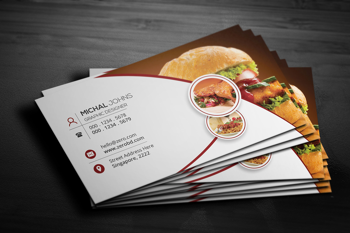 Restaurant Business Cards 2 in 1, a Business Card Template by Genereux Art (Photo 4 of 10)