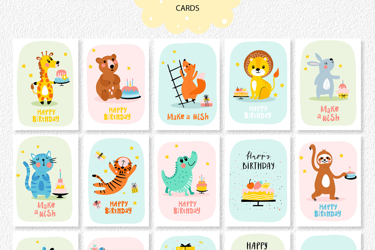 Cute Animals Birthday Greetings, an Animal Illustration by rosypatterns (Photo 4 of 6)