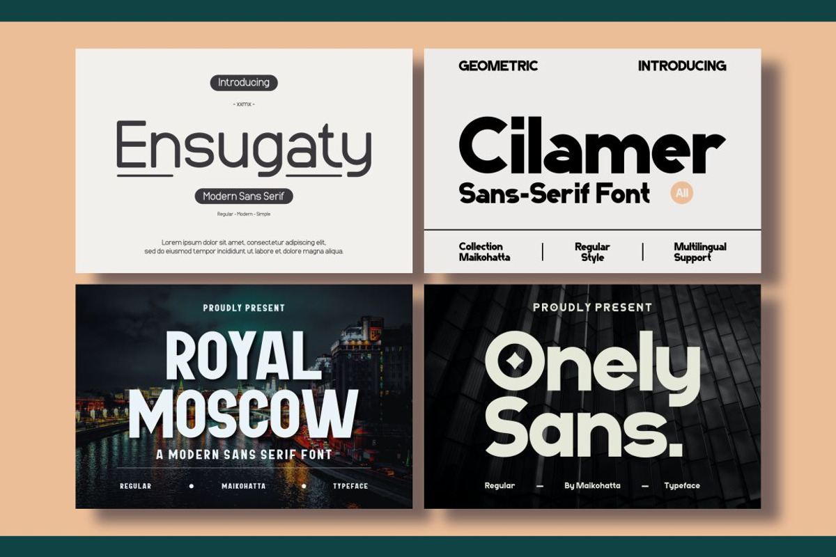 Modern Sans Serif Font Bundle, a Sans Serif Font by MaikoHatta