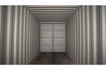 Large metallic white door and white, an Architecture Photo by Media Whale Stock
