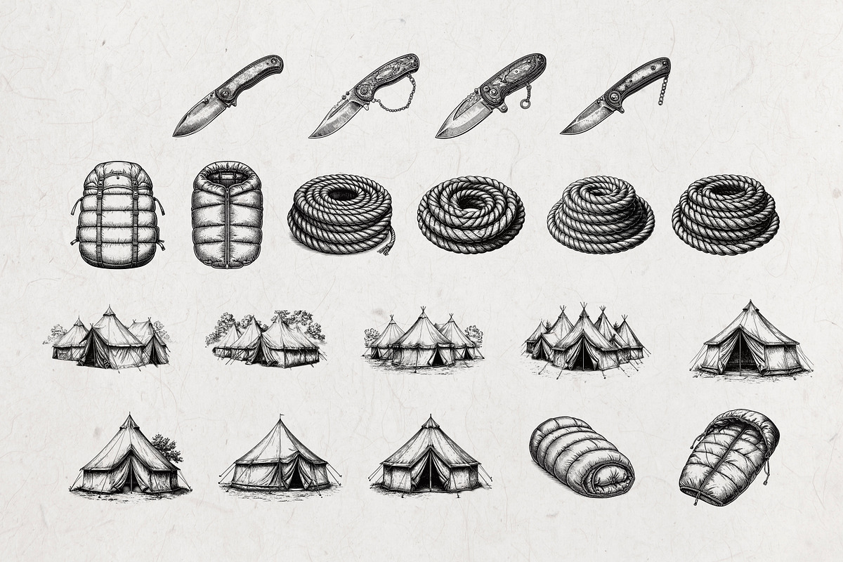 Camp and Hiking Vector Pack, an Object Illustration by Alternate Studio (Photo 7 of 9)