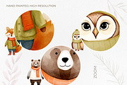 Watercolor animals. Autumn woodland, an Illustration by Hanna's ArtLab (Thumbnail 2 of 5)