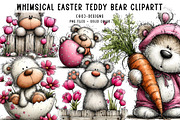 Whimsical Easter Teddy Bear Clipart, an Illustration by CreationArt (Thumbnail 1 of 6)