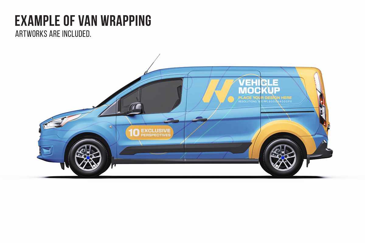 LWB Compact Cargo Van Mockup Set, a Product Mockup by Halal Graphic Studio (Photo 6 of 14)