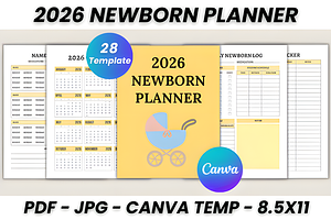 2026 Newborn Planner Canva Template, a Marketing Template by Ink Gallery