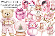Cute Pink Christmas Clipart, an Illustration by Rose Art (Thumbnail 1 of 4)