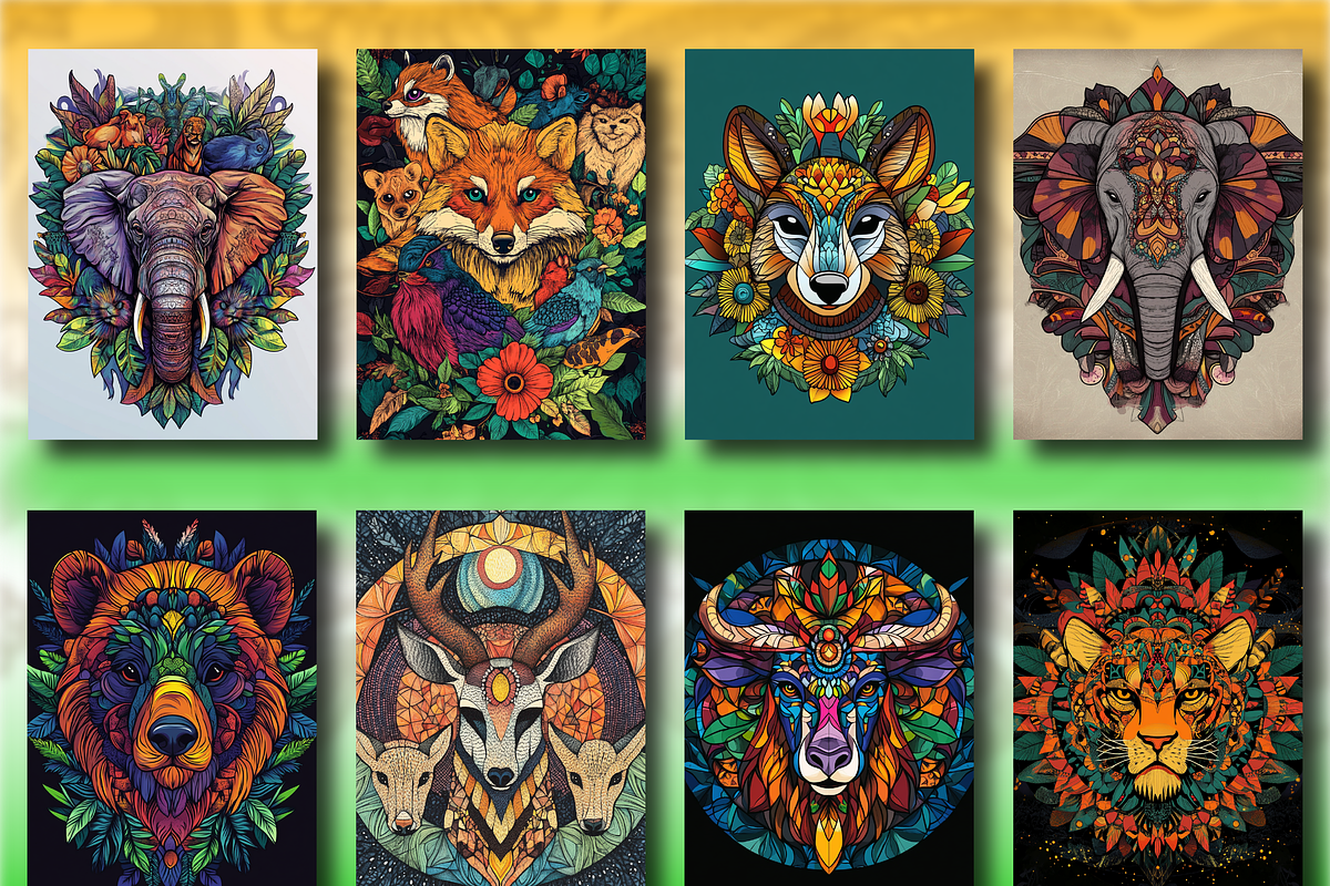 Animals Mandala Coloring Pages, an Animal Illustration by Coco Bloom (Photo 2 of 4)