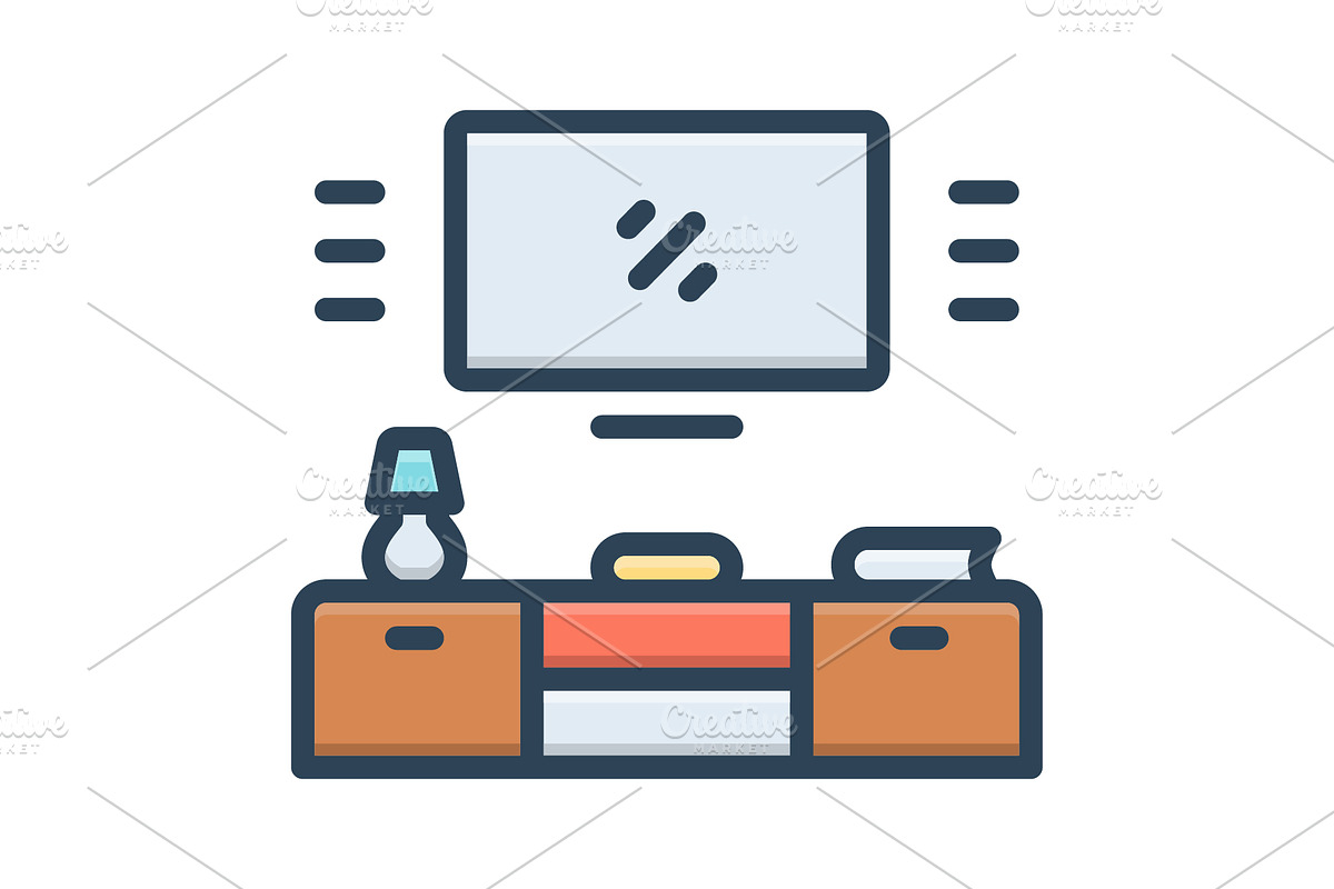 Tv dresser tv color icon, a Duotone Icon by Creative priyanka