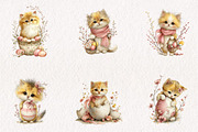Whimsical Easter Cats Clipart, an Illustration by CreationArt (Thumbnail 5 of 7)