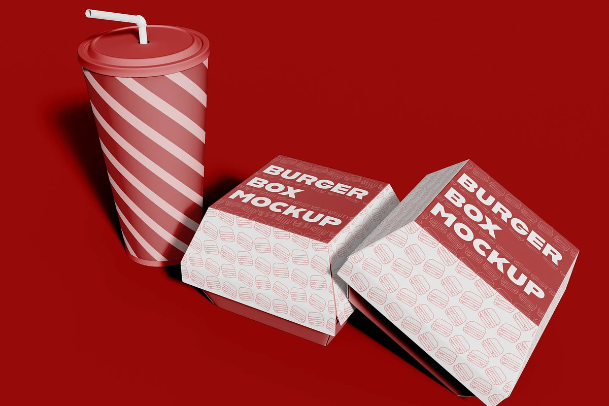 Burger Box Mockup, an Advertising Mockup by skybluecreative (Photo 2 of 2)