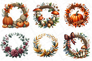 Watercolor Autumn Wreath Clipart Bun, an Illustration by DreamPrint404 (Thumbnail 6 of 6)