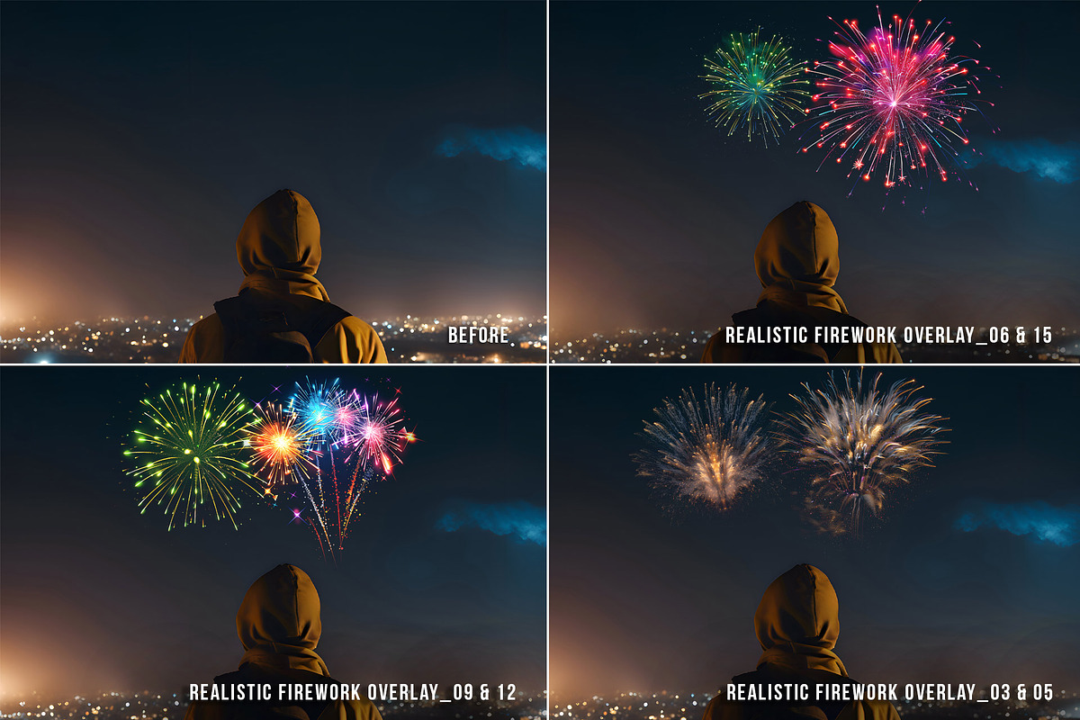 PNG fireworks photoshop overlays, a Layer Style Add-On by Walllow Creatives (Photo 3 of 6)