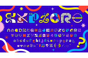 Trippy y2k font, modern geometric, an Illustration by Buch&Bee