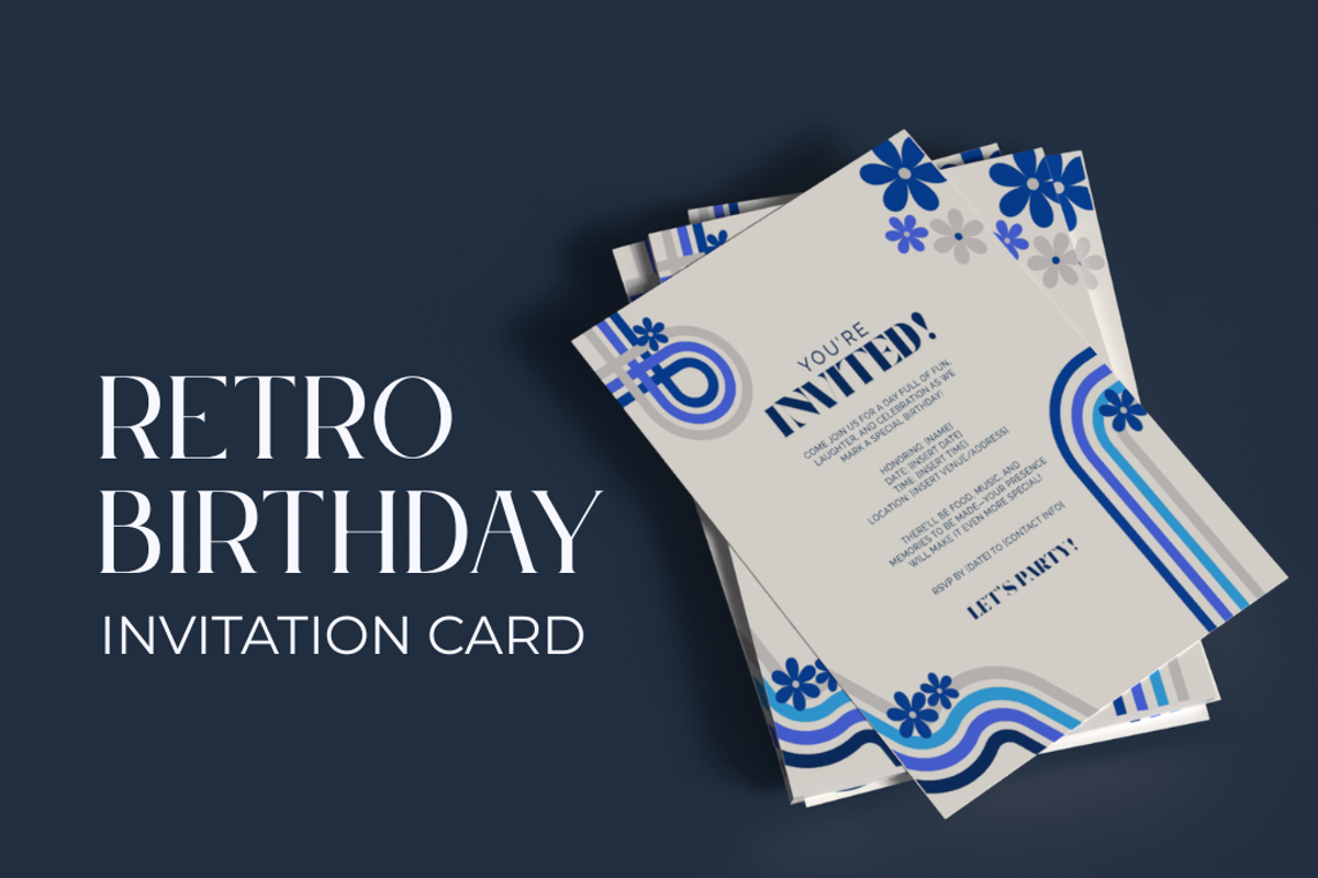 Retro Birthday Invitation Template, a Templates & Theme by ncanvas (Photo 1 of 2)