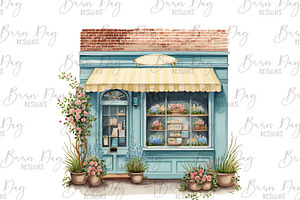 Watercolor Candy Storefronts Clipart