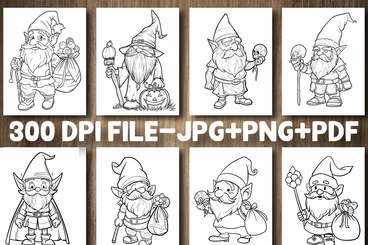 100 Gnome Coloring Pages For Adults, a Healthcare Illustration by Design Station (Photo 2 of 5)