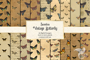 Vintage Butterfly Digital Paper