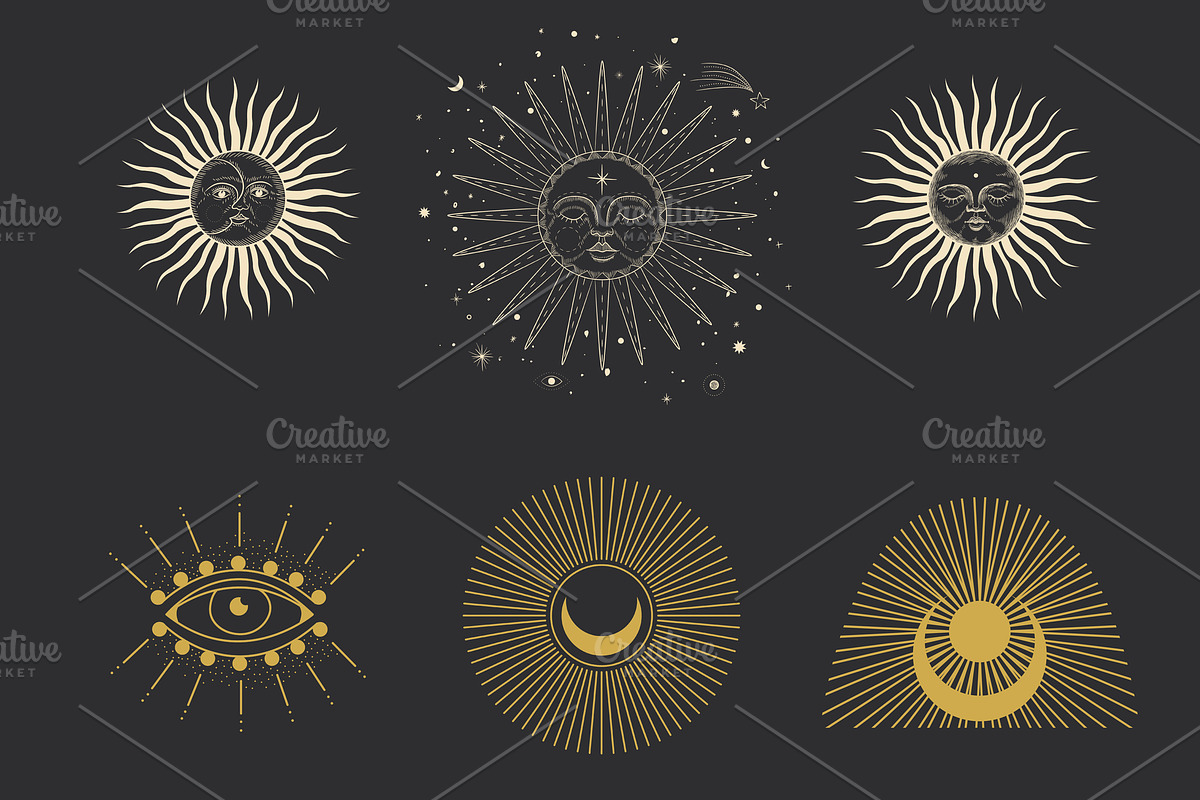 Cosmic signs and symbols, a Decorative Illustration by Chikovnaya (Photo 12 of 21)