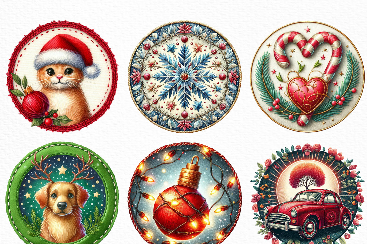 Embroidered Christmas Sublimation, an Illustration by Craft Nest (Photo 3 of 6)