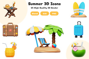 Summer 3D Icons